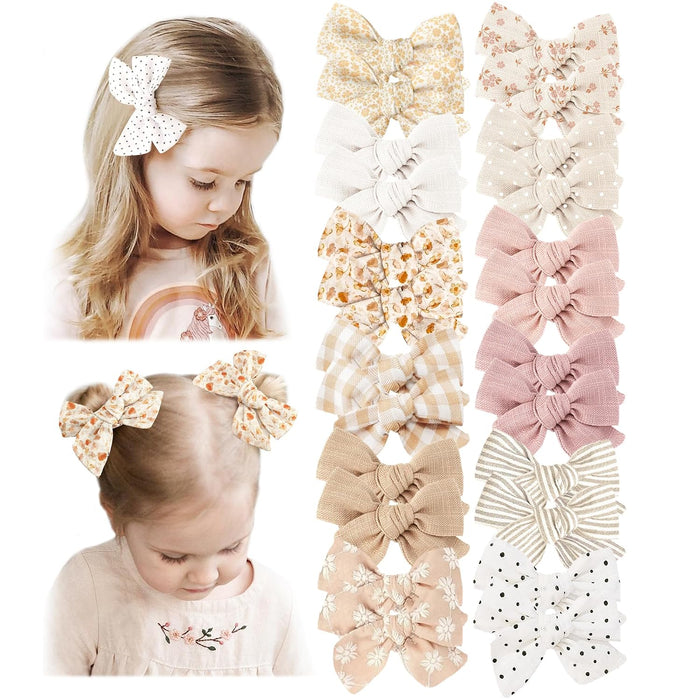 24 Pack Baby Hair Bows for Girls, Toddler Hair Clips in Paris