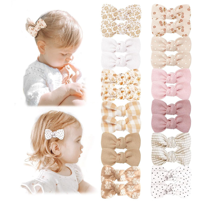 24 Pack Baby Hair Bows for Girls, Toddler Hair Clips in Paris