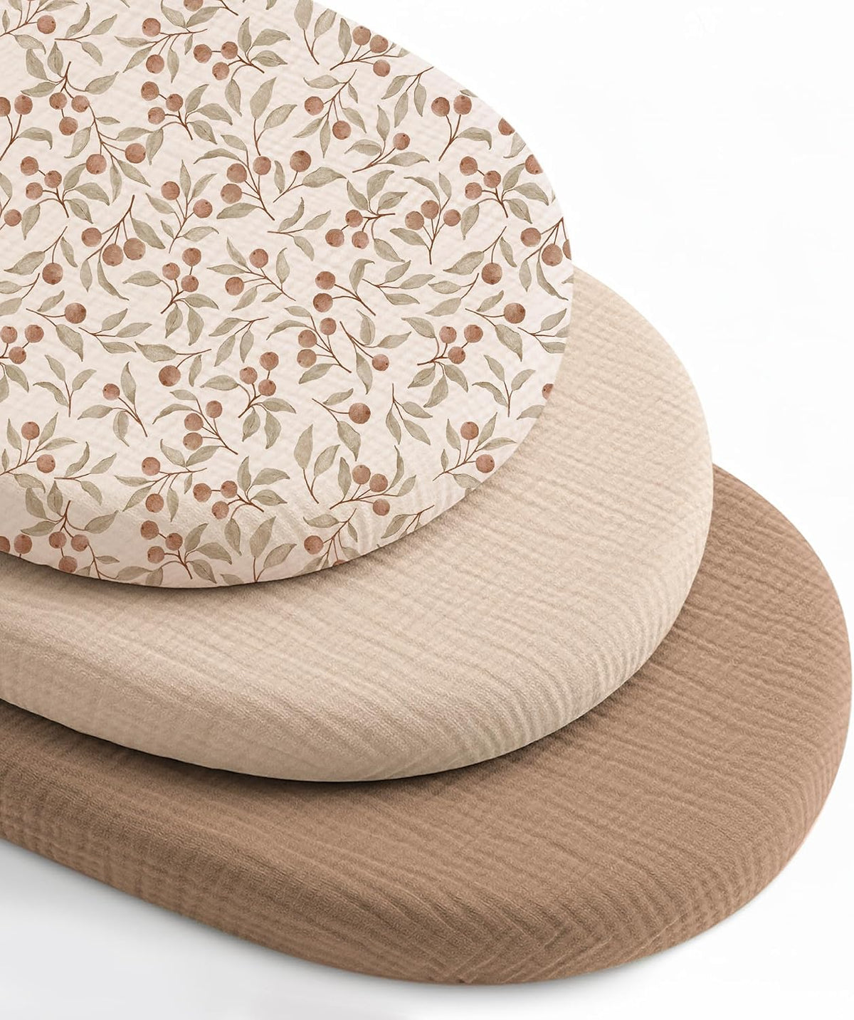 Muslin Bassinet Sheets 3-Pack for Hourglass Bassinets, 32" x 16"