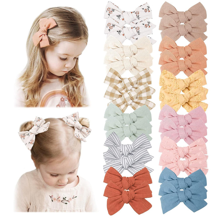 24 Pack Baby Hair Bows for Girls, Toddler Hair Clips in Paris