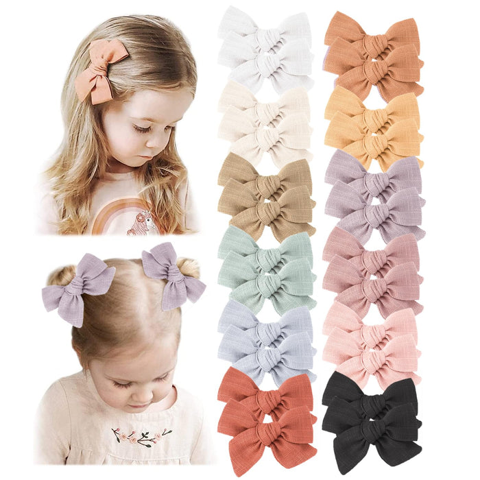 24 Pack Baby Hair Bows for Girls, Toddler Hair Clips in Paris